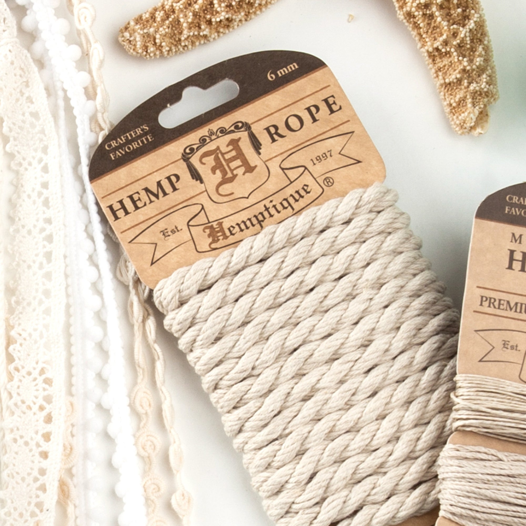 Hemp Rope Cards - Braided & Twisted Craft Rope - Hemptique