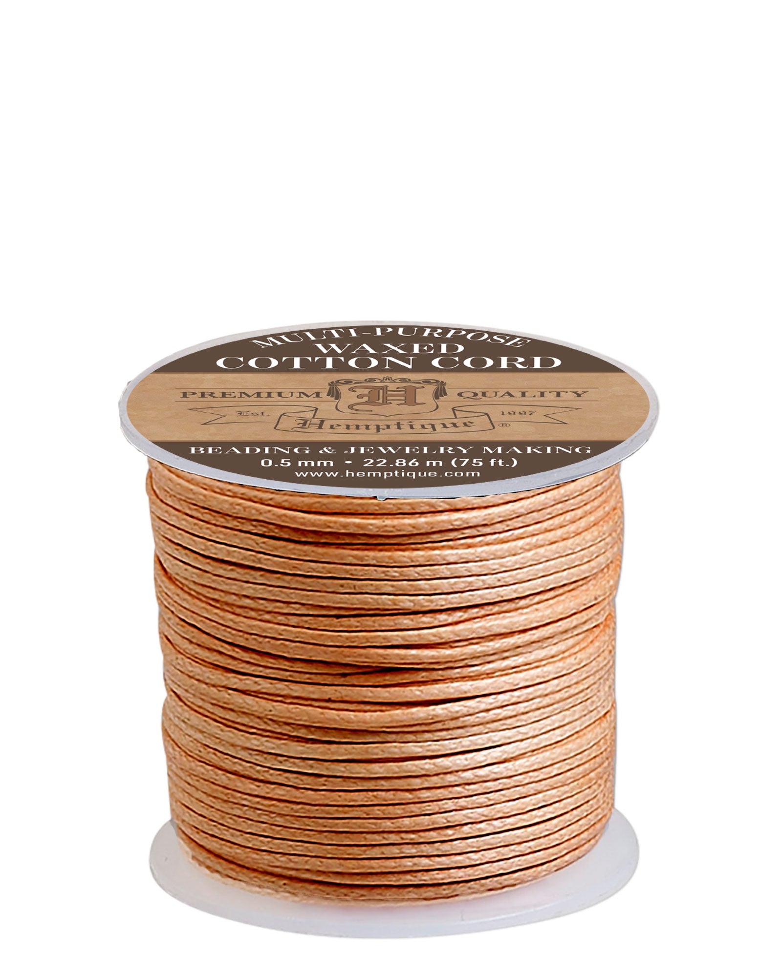 0.5mm Waxed Cotton Cord Natural