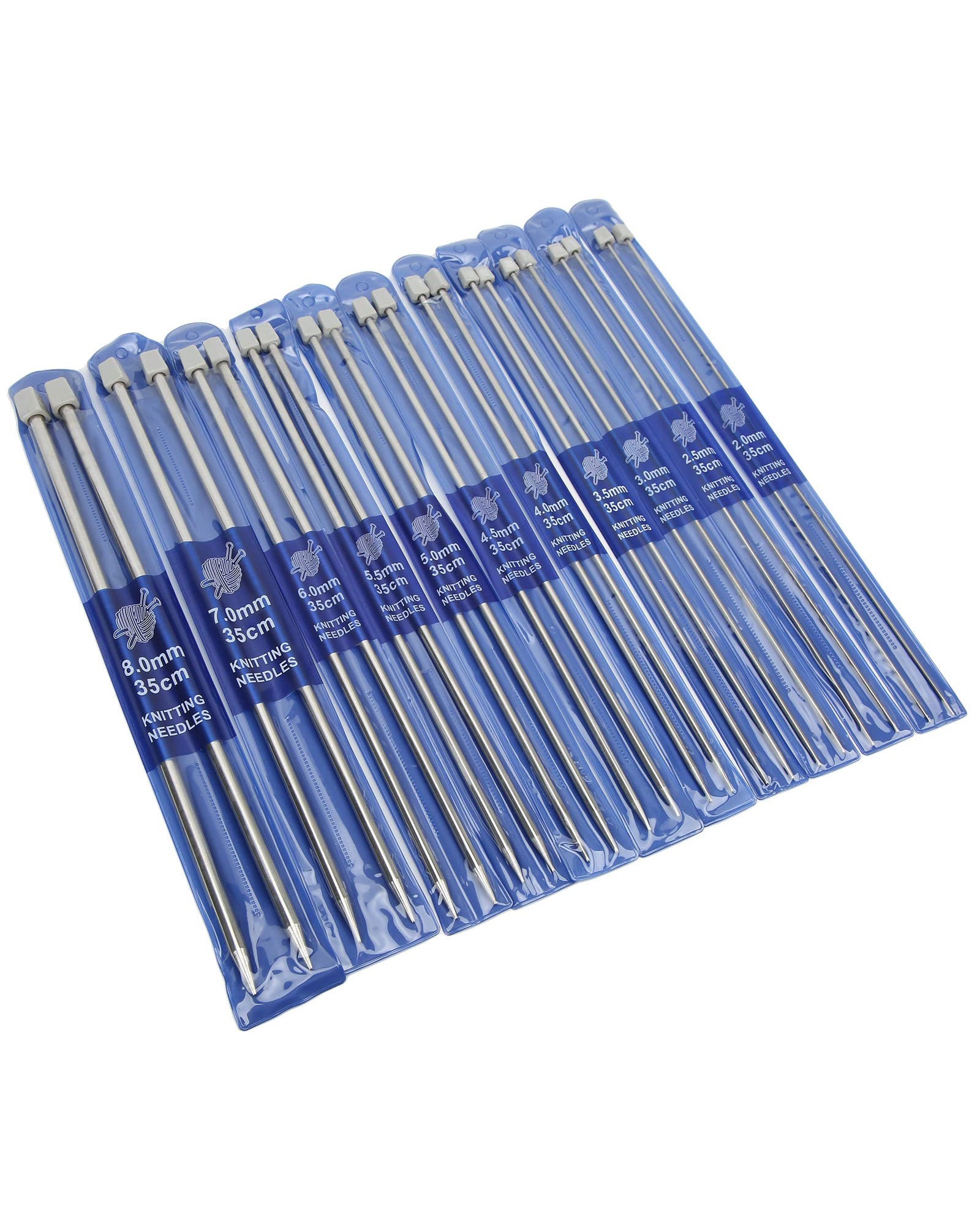 11 Pairs Single Pointed Knitting Needles