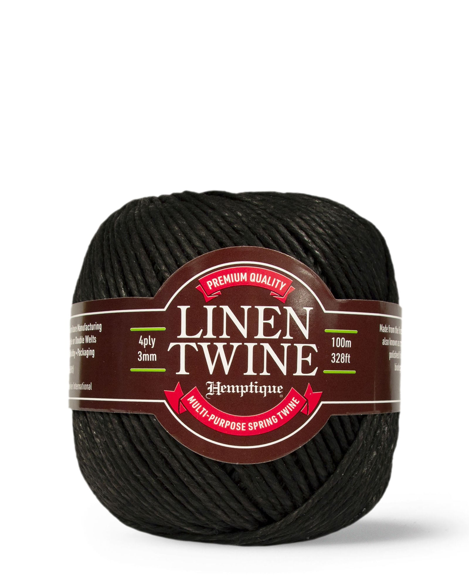 3mm Linen Twine Black Color
