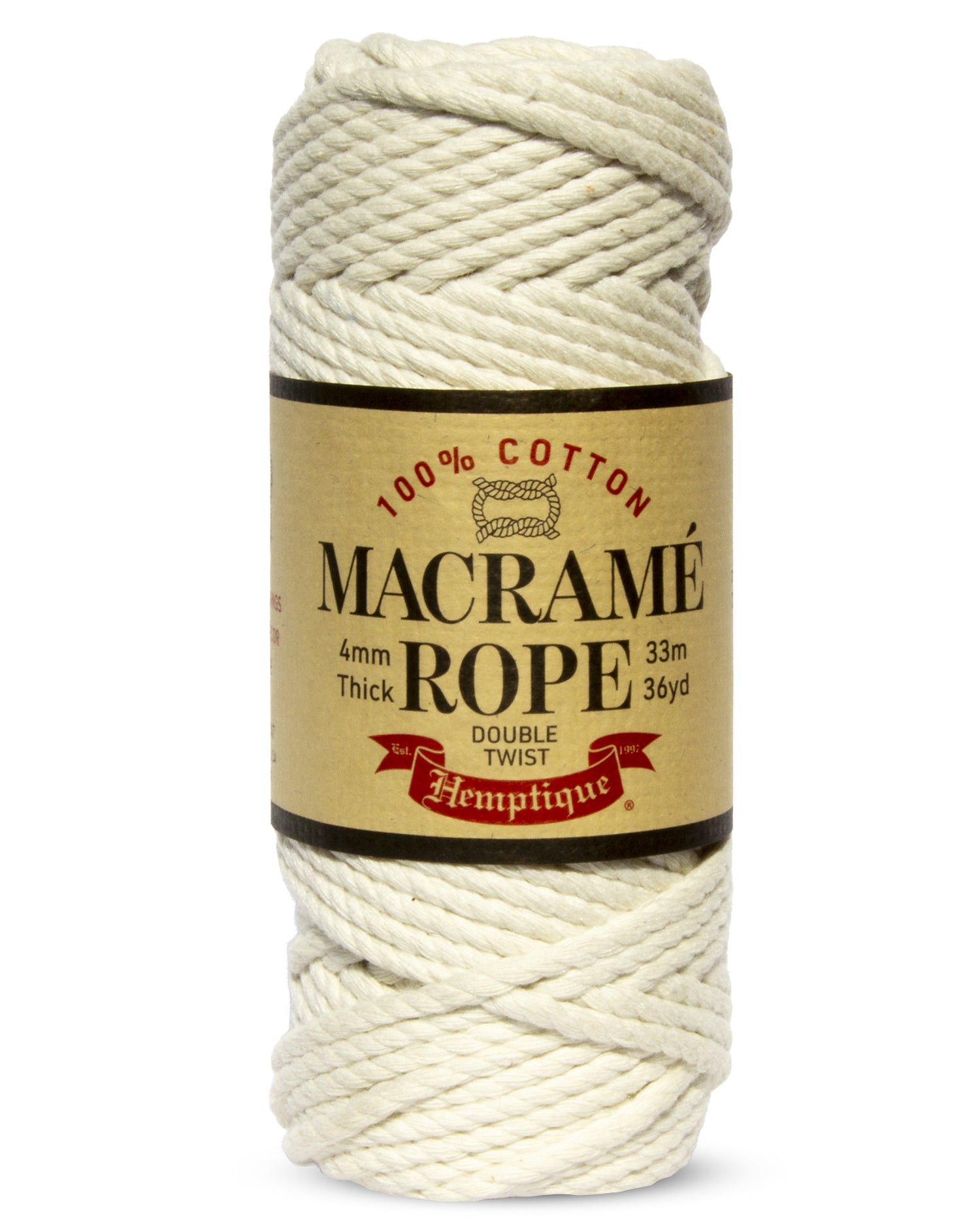 Double Twist White Cotton Macramé Rope