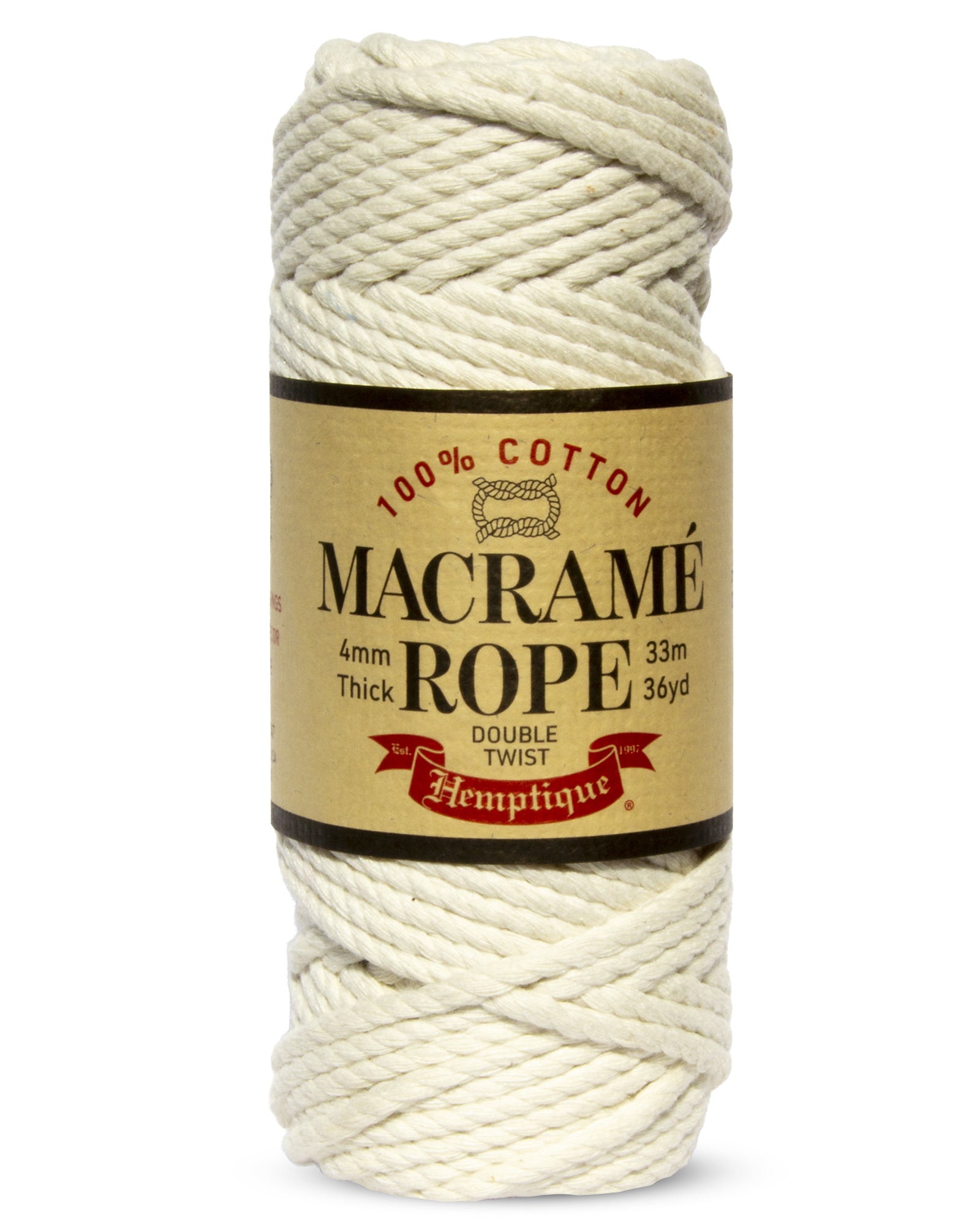 Double Twist White Cotton Macramé Rope