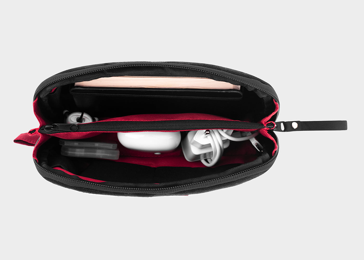 Accessory & Tech Pouch in Black Hemp