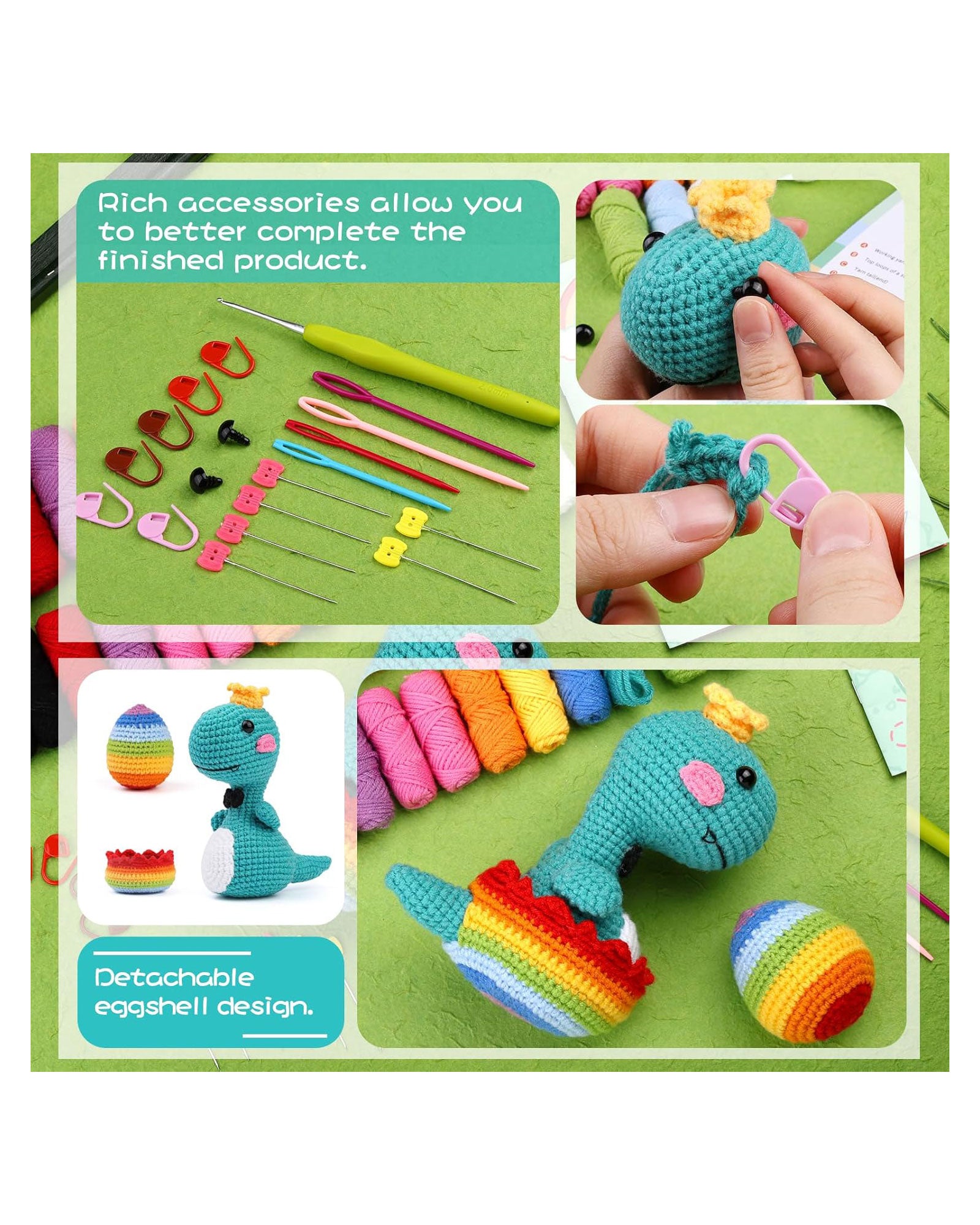 Crochet DIY Kit - Dinosaur & Egg
