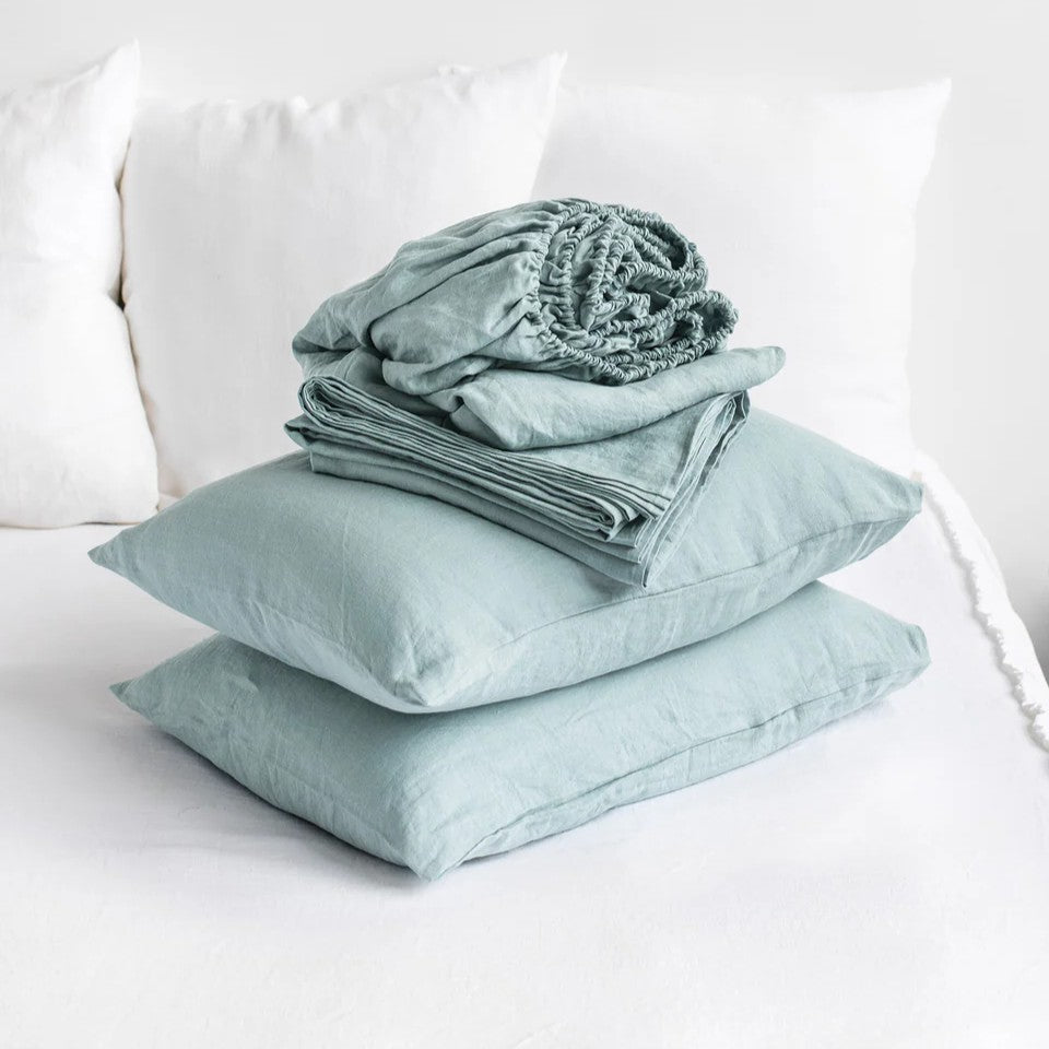 Pure European Linen Bed Sheets Set | Choice of Colors & Depth
