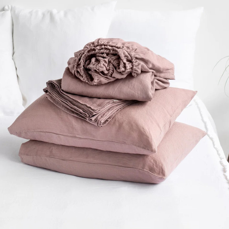 Pure European Linen Bed Sheets Set | Choice of Colors & Depth