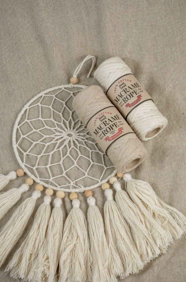 Macrame Dreamcatcher made with Hemptique Macrame Cotton Cord