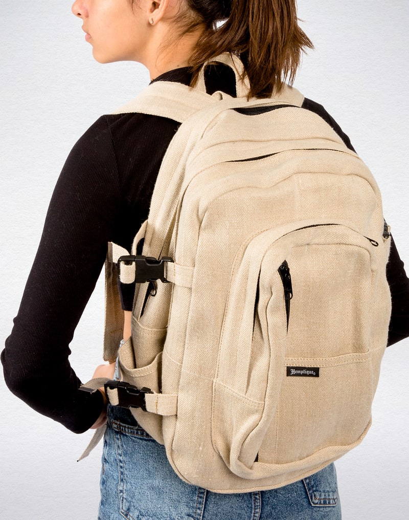 Hemp Backpack Deluxe Trekker Pure Hemp Backpacks by Hemptique