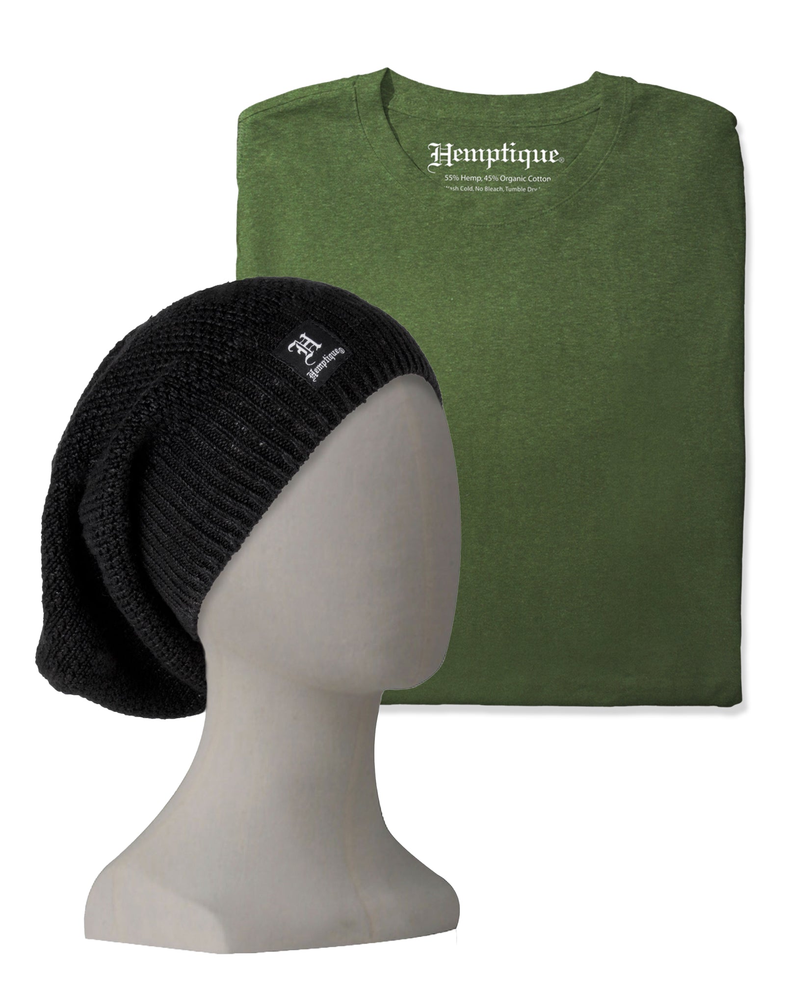 Hemp Blank T-Shirt & Long Beanie Bundle