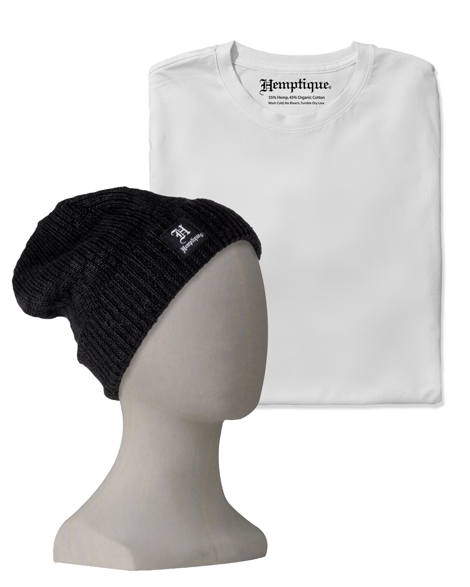 Hemp Blank T-Shirt & Short Beanie Bundle