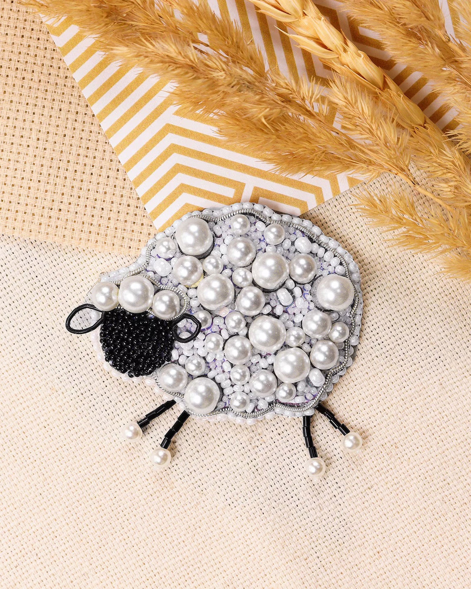 Mini Bead Jewelry Embroidery Kit - Curly Sheep