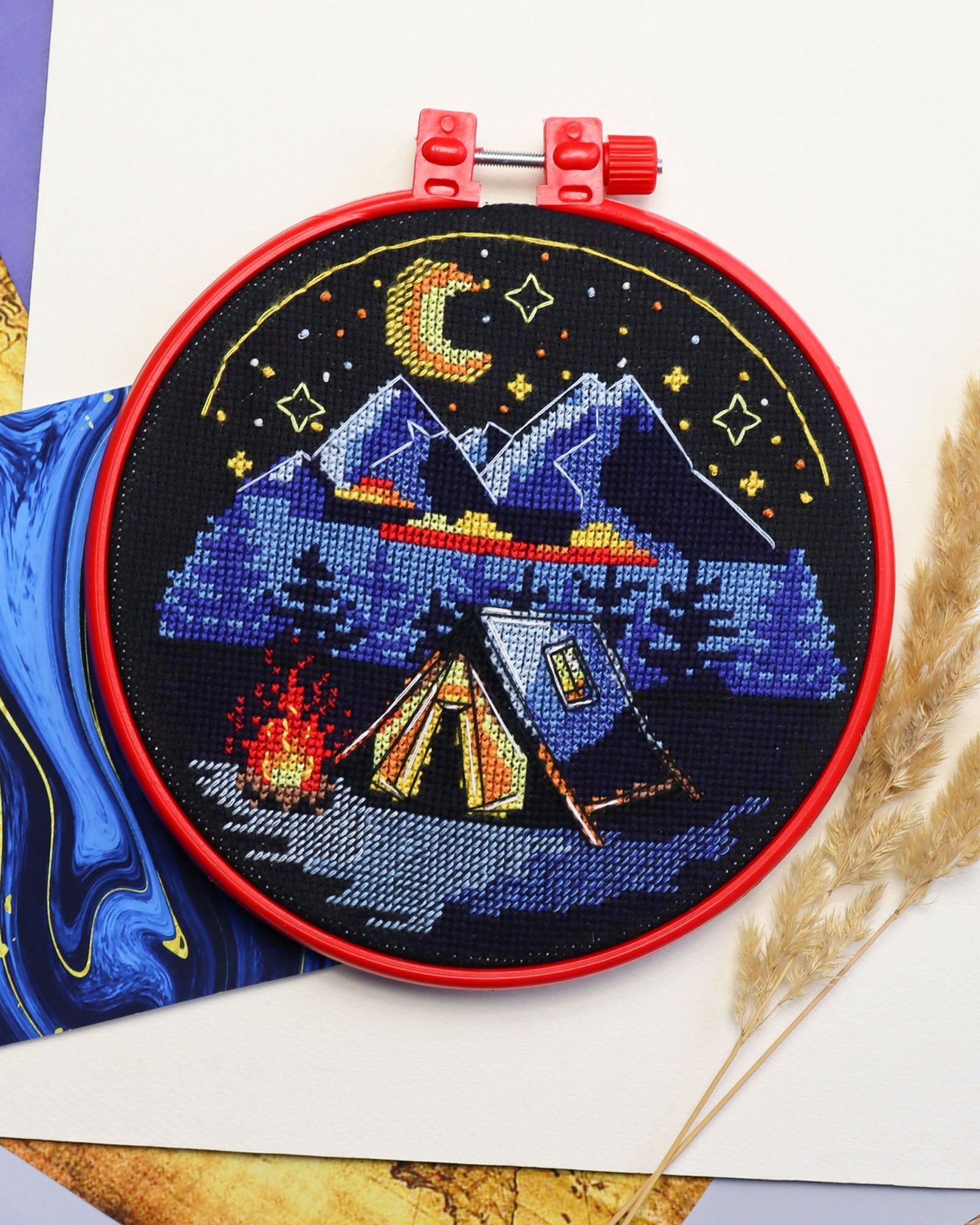 DIY Cross Stitch Kit - Around the Campfire