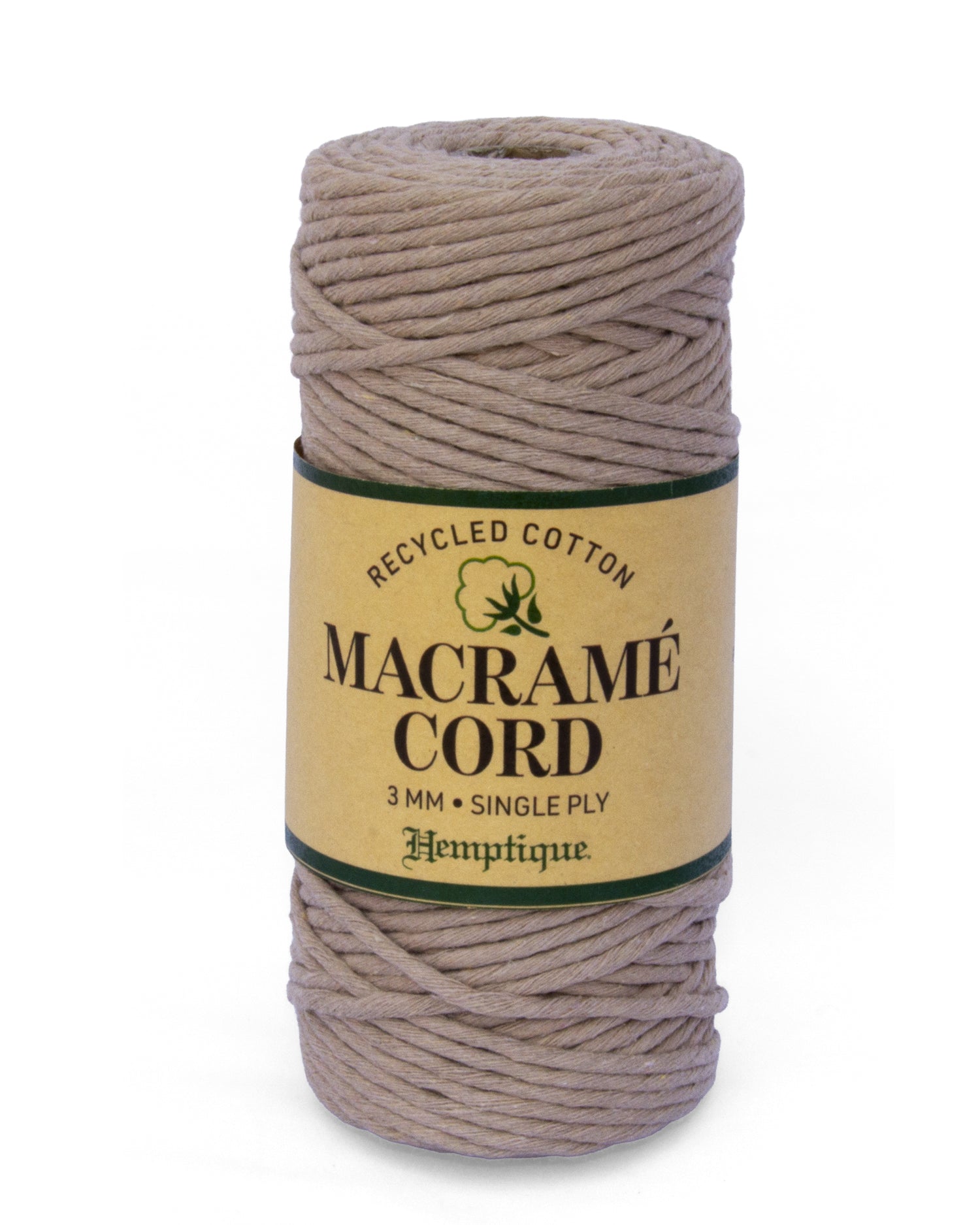 3mm Cotton Macrame Cord Mocha Hemptique
