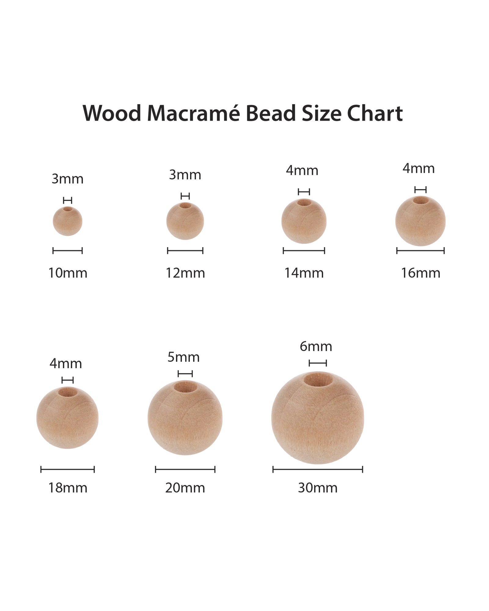 Wood Macramé Beads
