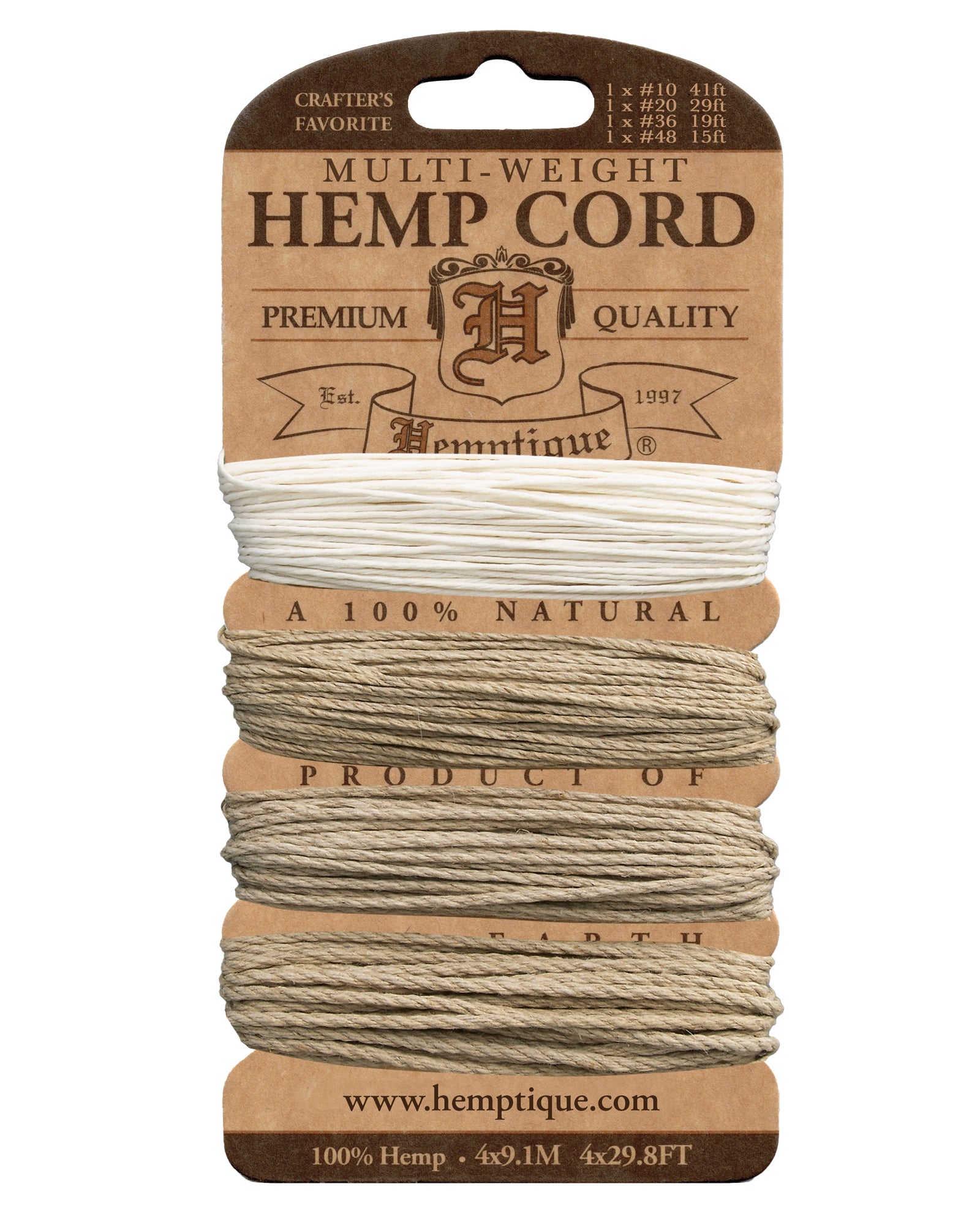 Hemptique Hemp Cord 104' Natural
