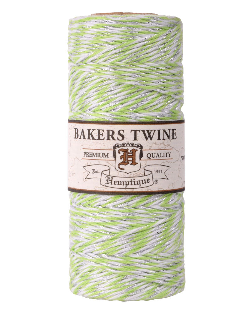 green silver metallic bakers twine
