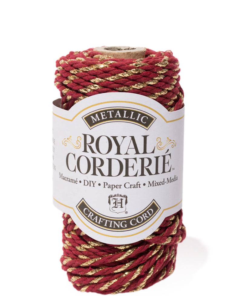 bordeaux gold metallic macrame cotton rope 3mm