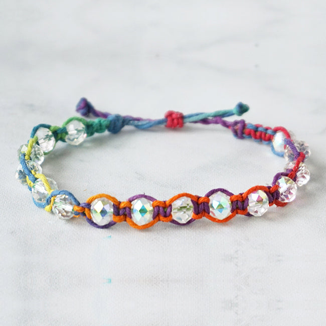 Rainbow Beaded Friendship Bracelet