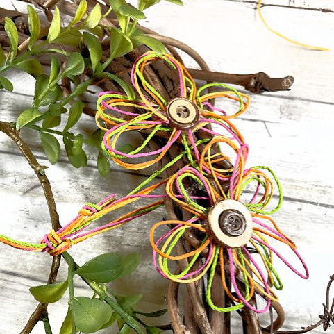 Twine Flowers DIY On Spring Wreath Decor