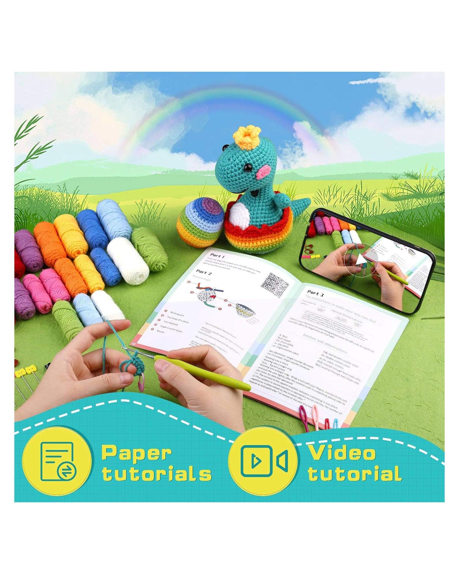 Crochet DIY Kit - Dinosaur &amp; Egg