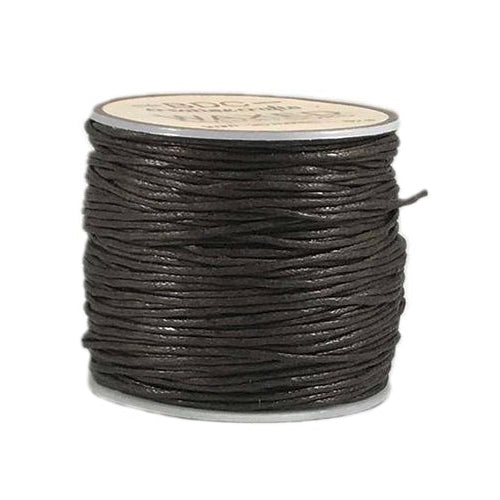 Waxed Cotton Cord 1mm x 25 meters - Black