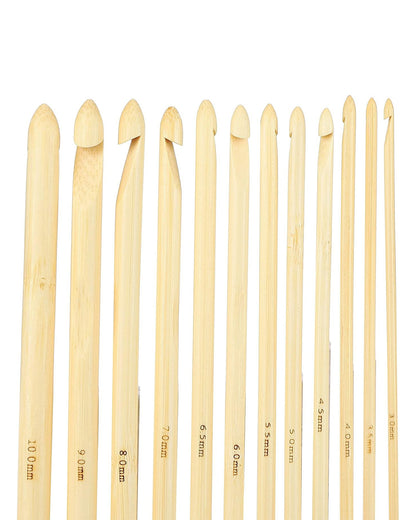 12pc Circular Bamboo Crochet Hook Sets