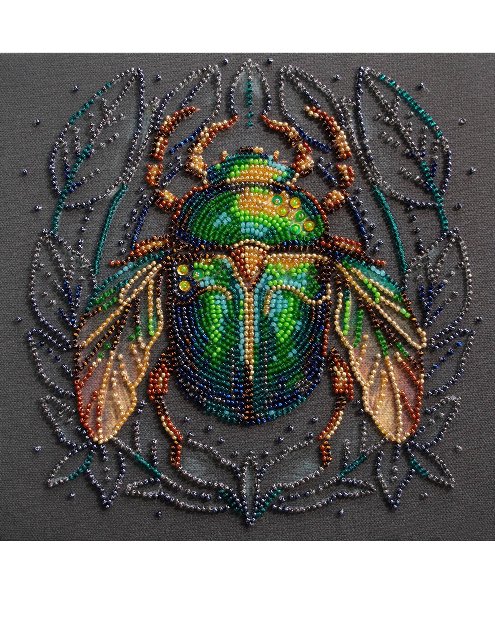 Bead Embroidery Kit - Emerald Beetle