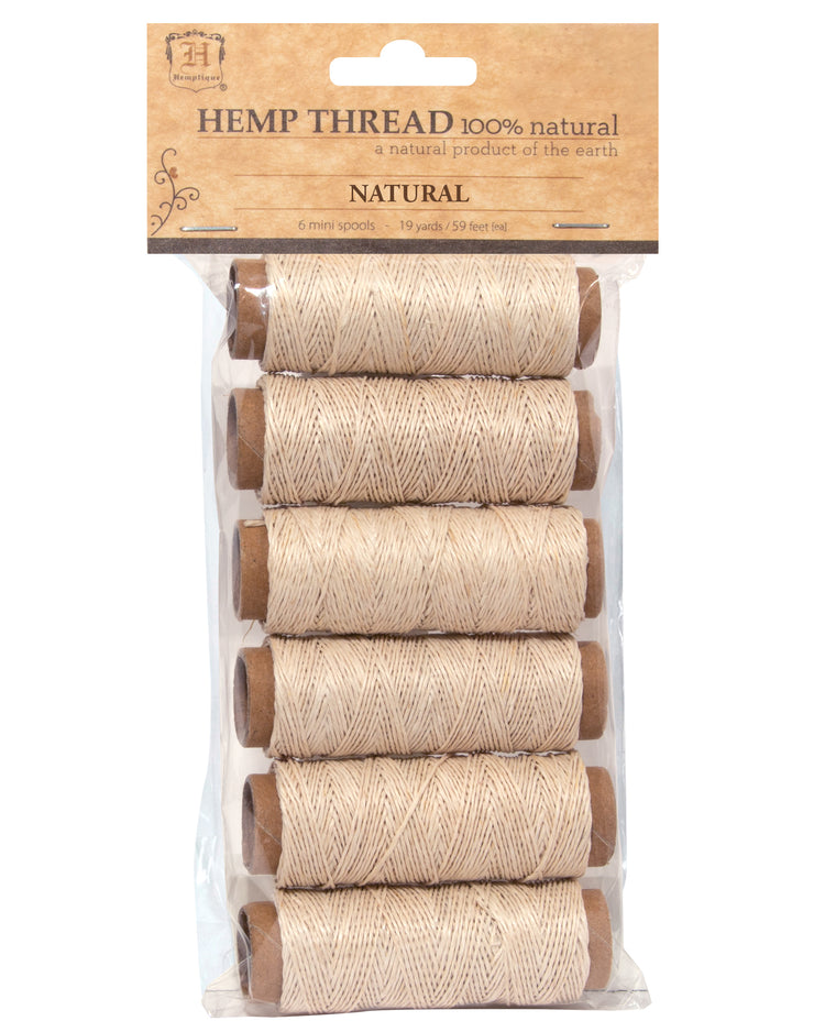 Hemp Thread 2-ply 6pc Mini-Spool Bag Set – Hemptique