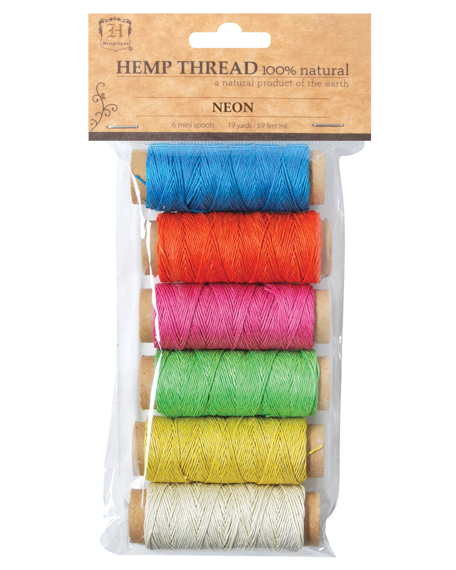 Hemp Thread 2-ply 6pc Mini-Spool Bag Set – Hemptique