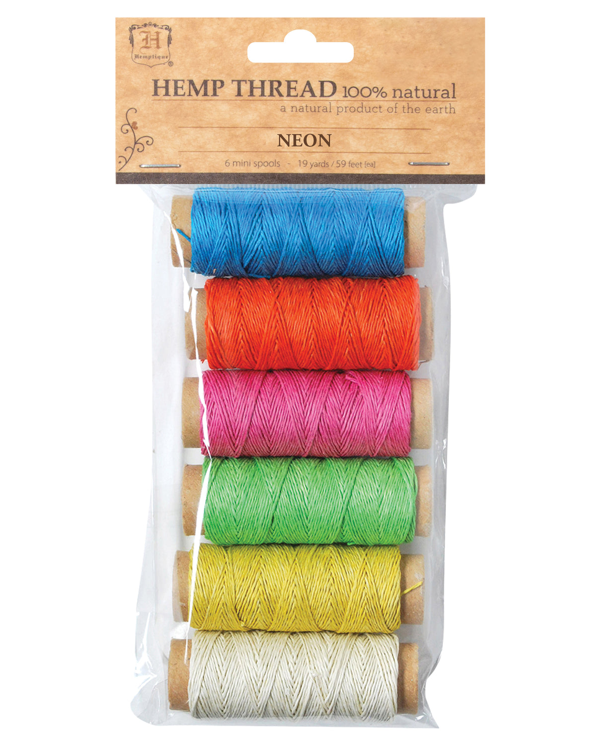 Hemp Thread Made Hemp Thread 2-ply 6pc Mini-Spool Bag Set – Hemptique