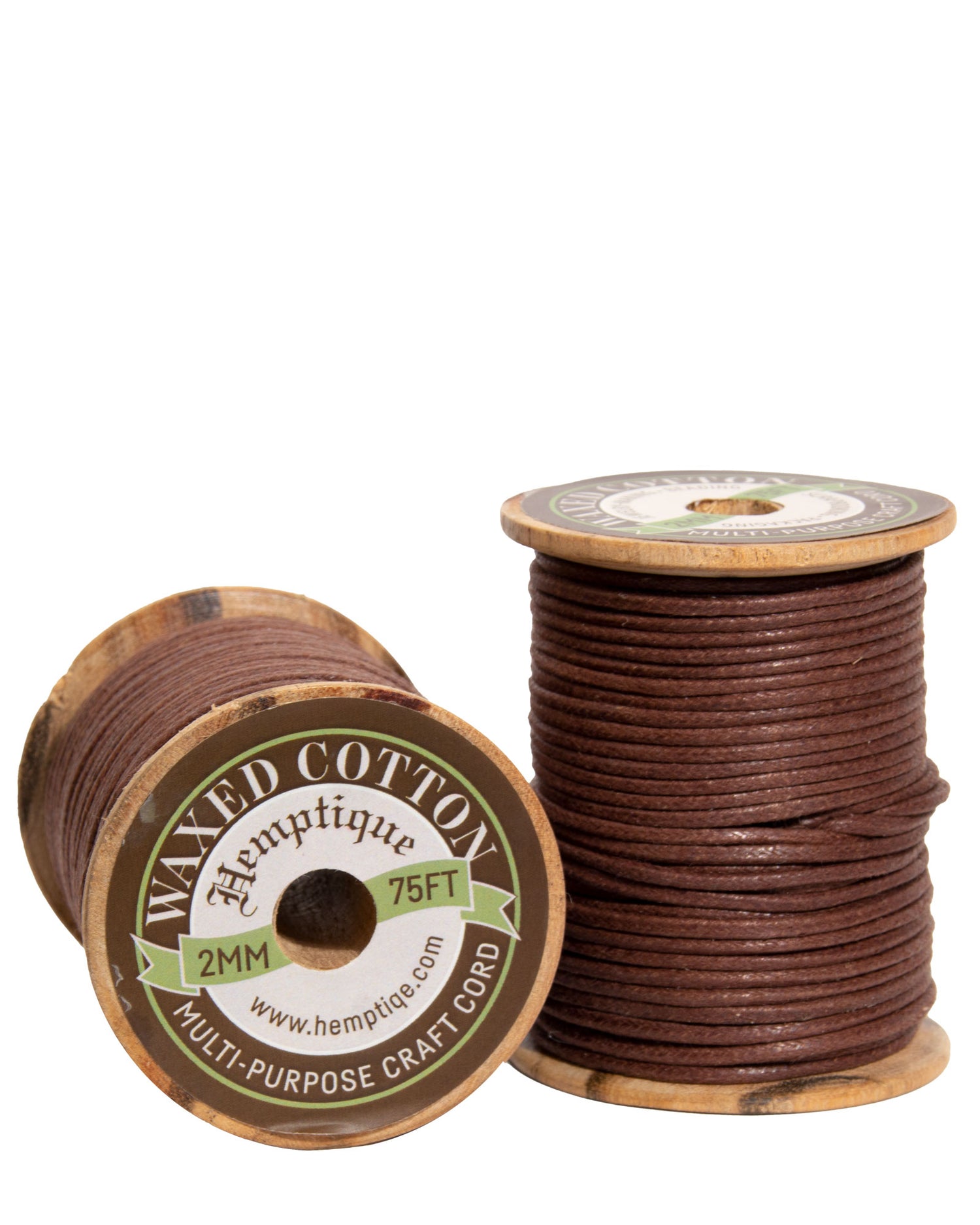 2mm Brown Cotton Cord on Wood Spool