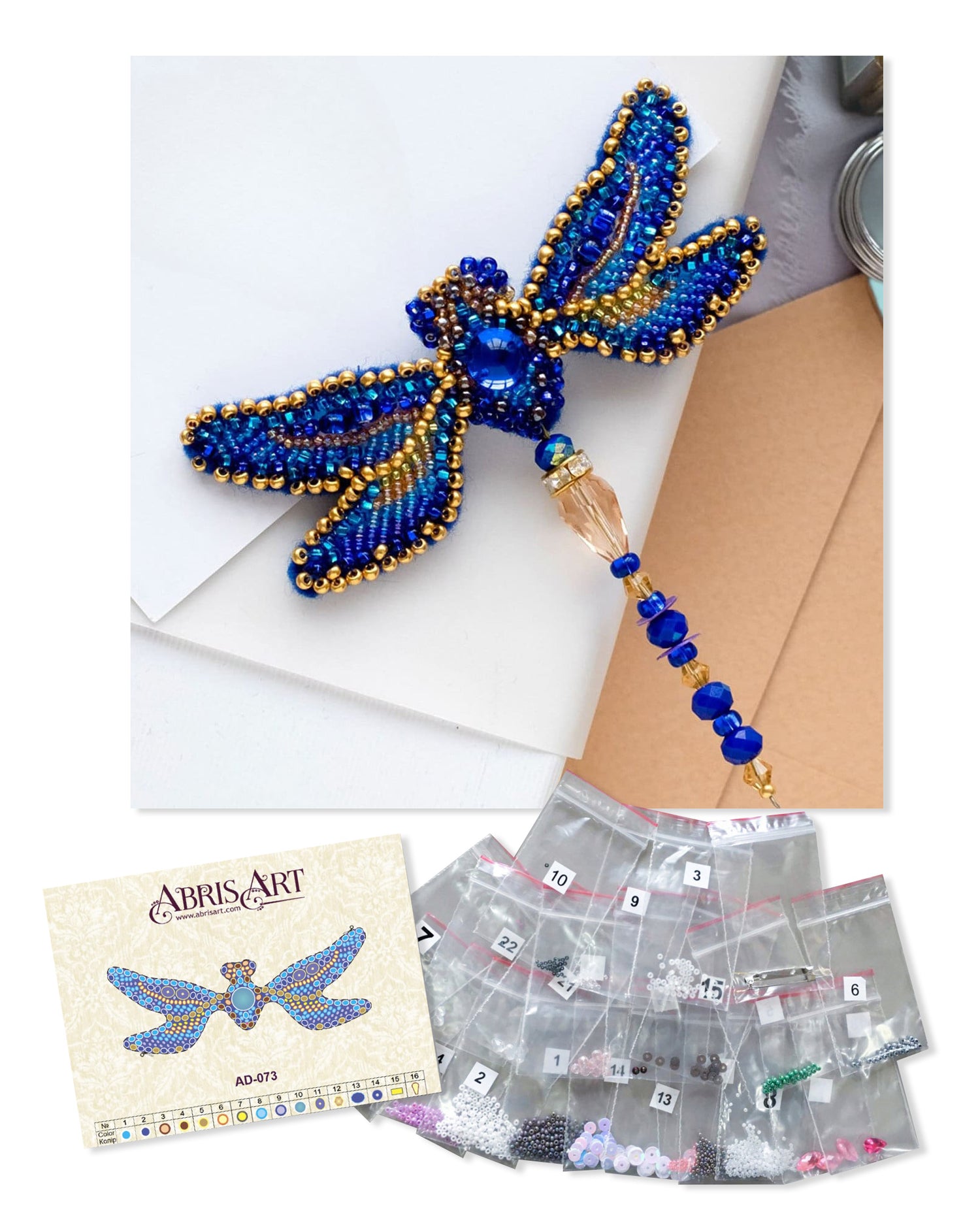 Mini Bead Embroidery Kit - Dragonfly