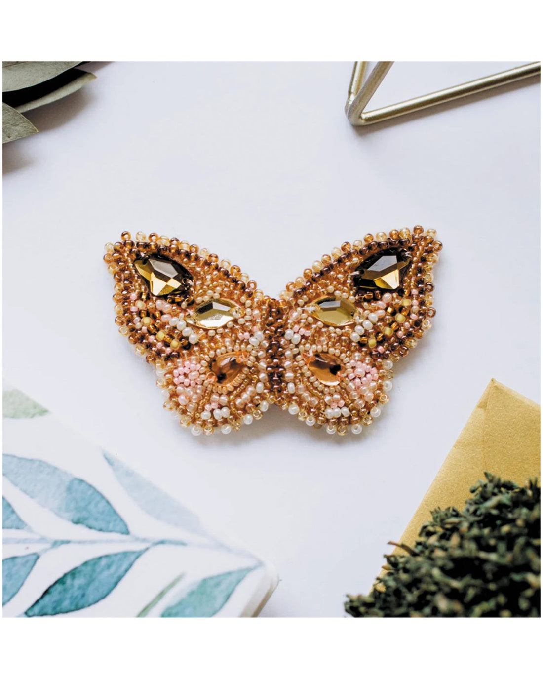 Mini Bead Jewelry Embroidery Kit - Gleam of Citrine