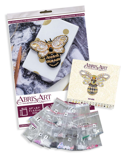 Mini Bead Embroidery Kit - Golden Bee