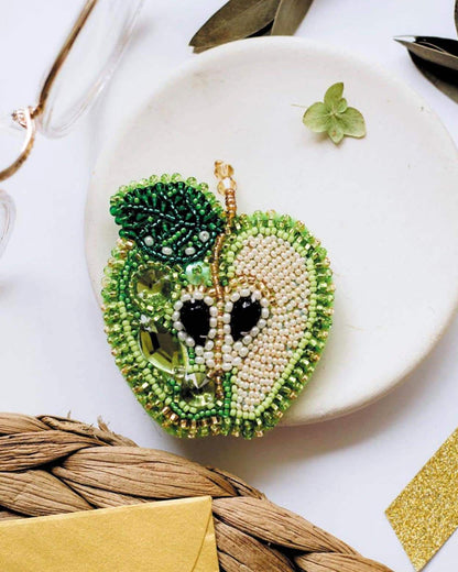 Mini Bead Embroidery Kit - Green Apple