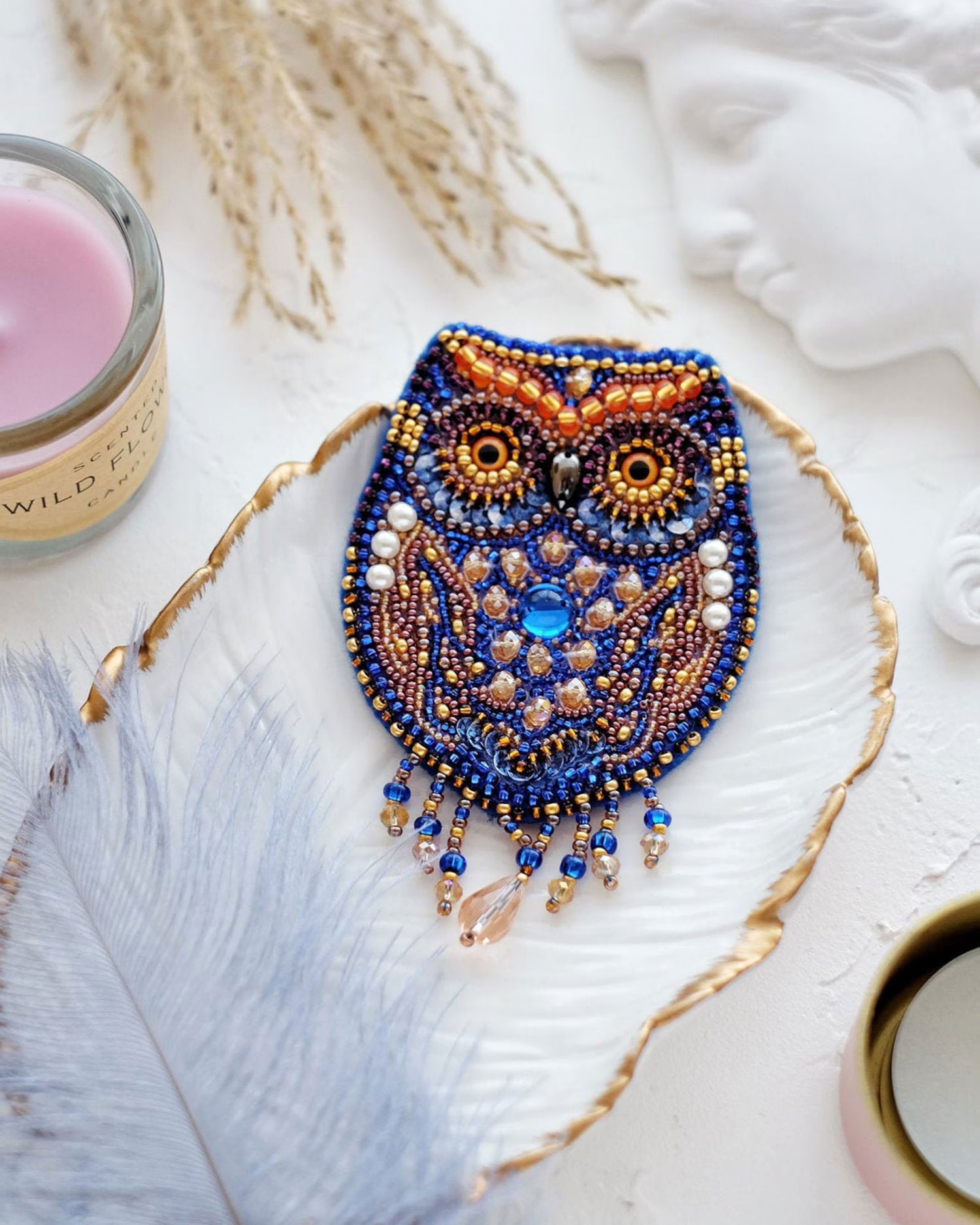 Mini Bead Jewelry Embroidery Kit - Owl