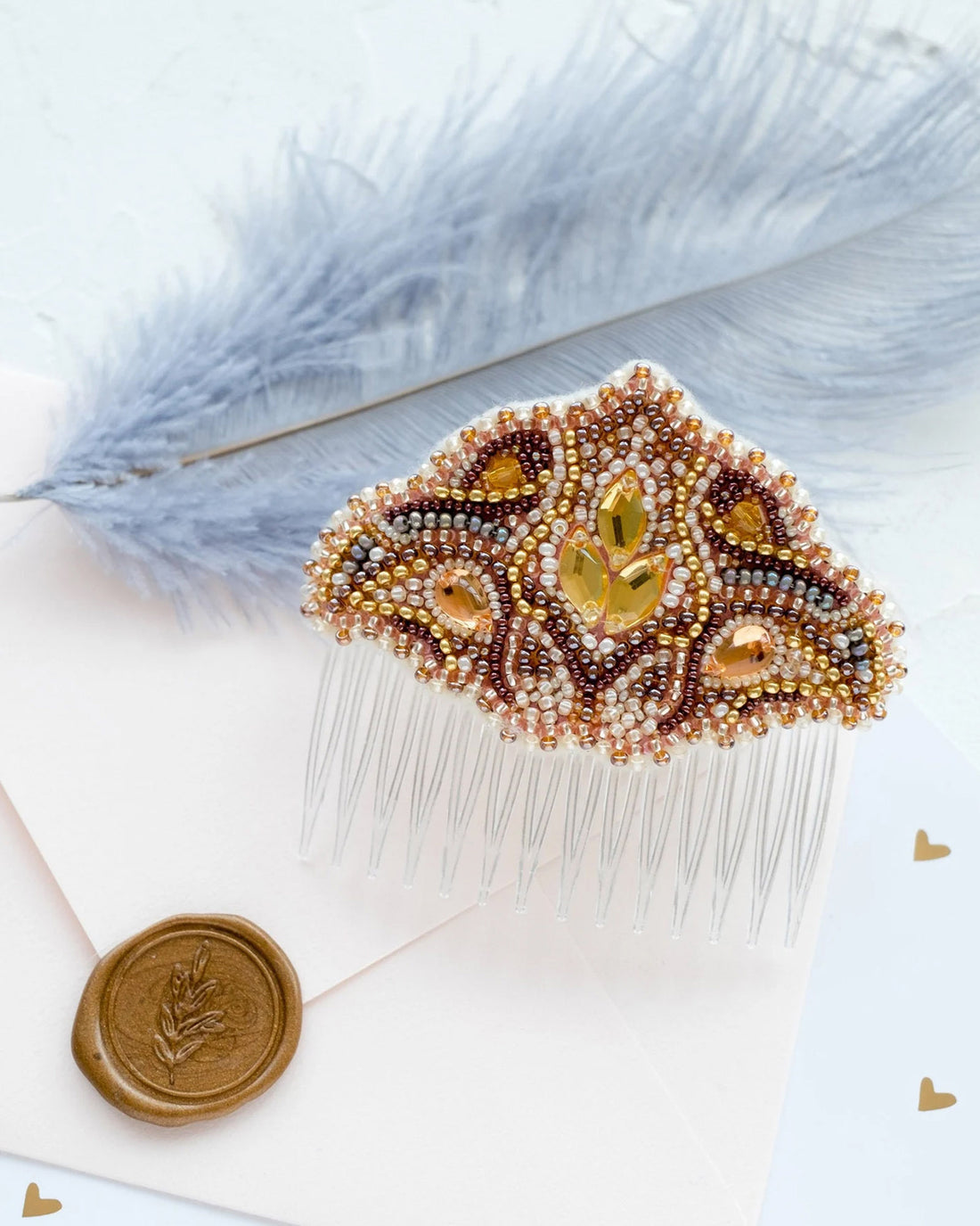 Bead Embroidery Kit for Hair - Scandinavian Motive