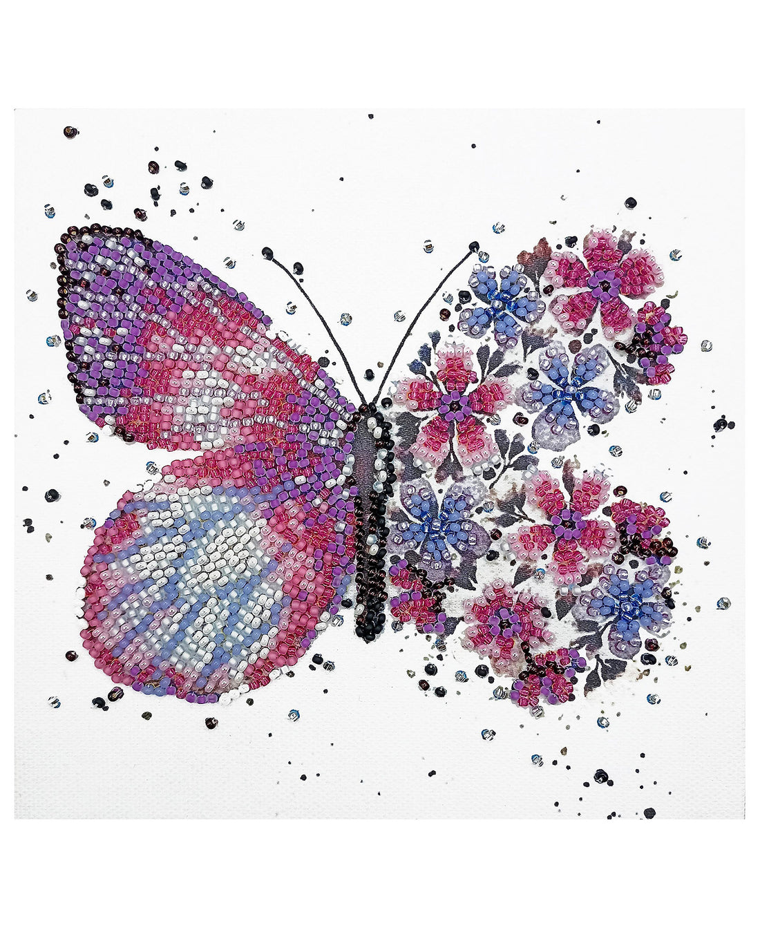 Mini Bead Embroidery Kit - Pink Wings