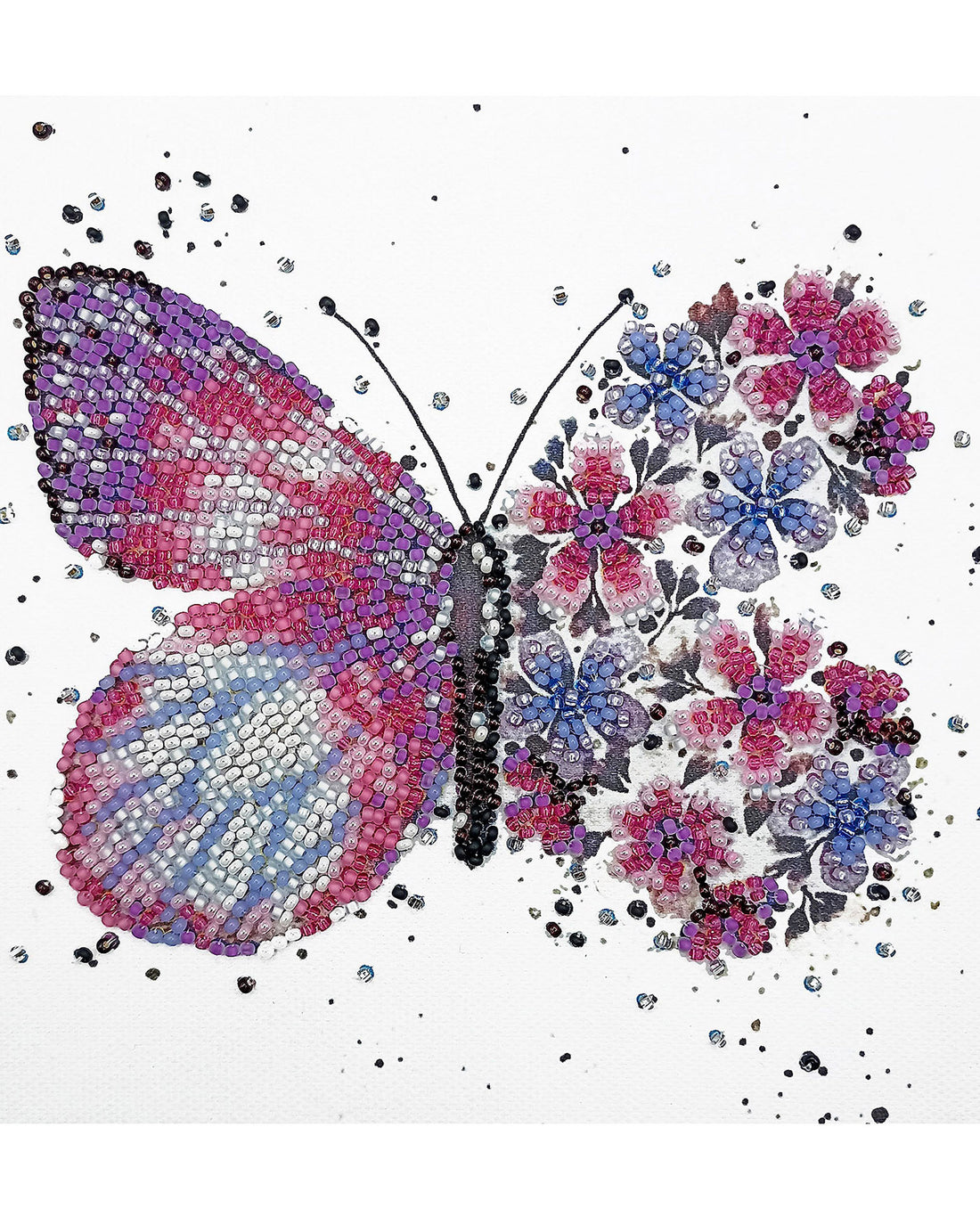 Mini Bead Embroidery Kit - Pink Wings