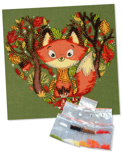 Mini Bead Embroidery Kit - Red Fox