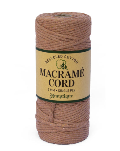 3mm Cotton Macrame Cord Hemptique Terracotta
