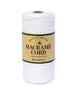 Spool of white macramé cord with a Hempique label on a white background