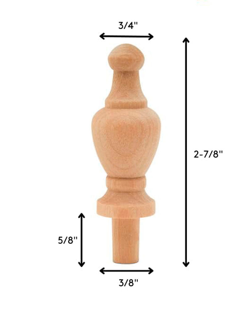 Wood Decorative 2 7/8 inch Finial