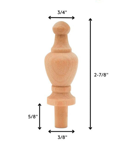 Wood Decorative 2 7/8 inch Finial