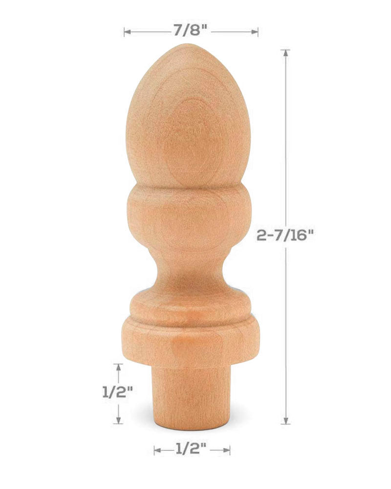 Wood Decorative 2 7/16 inch Finial