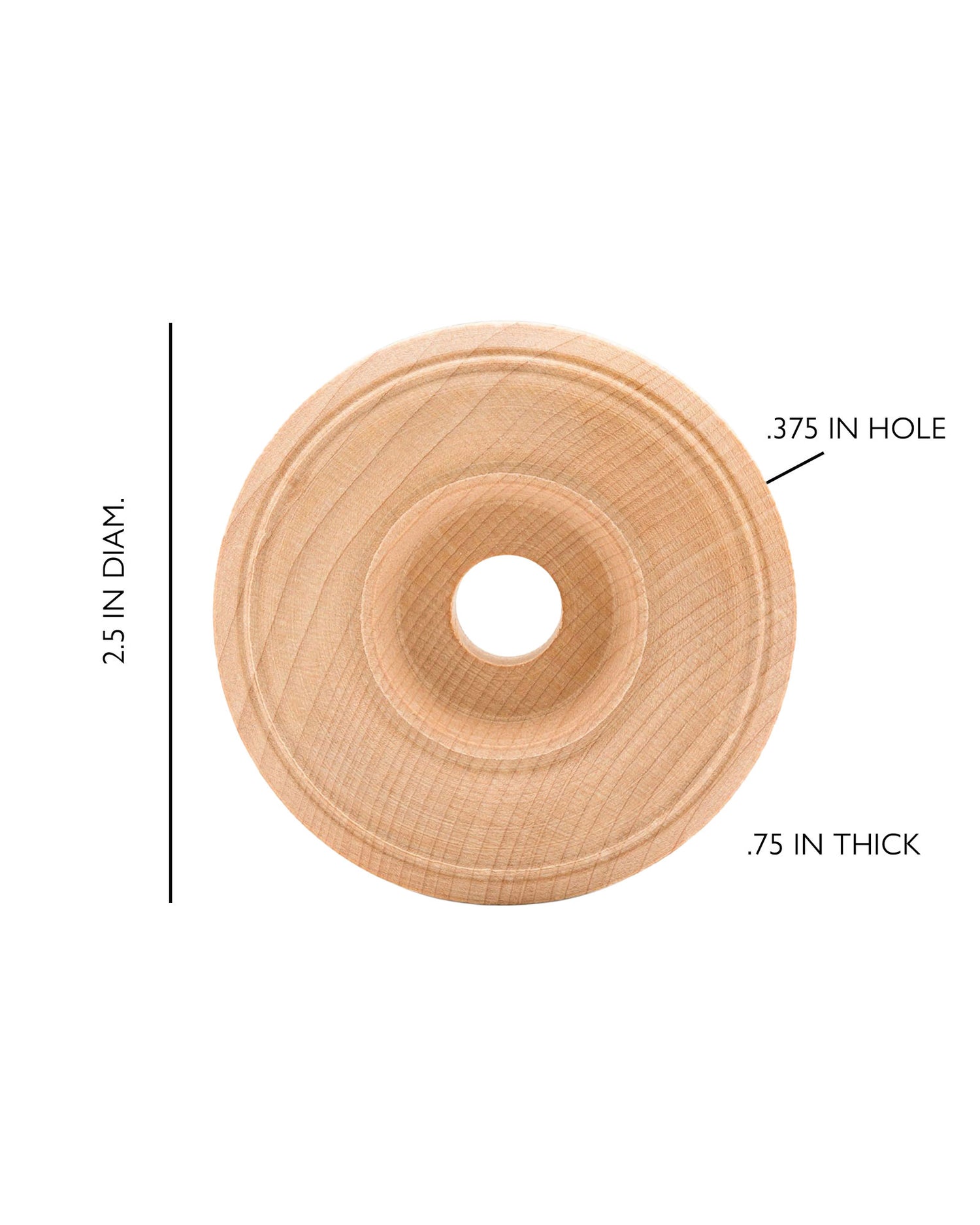 Wooden Toy Wheels with Tread 2.5 inch