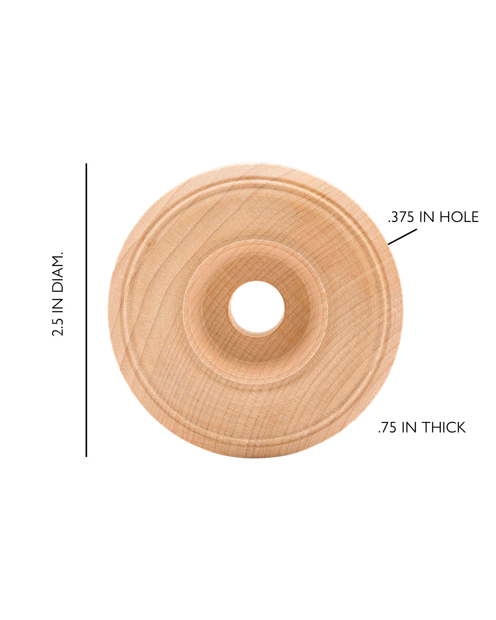 Wooden Toy Wheels with Tread 2.5 inch
