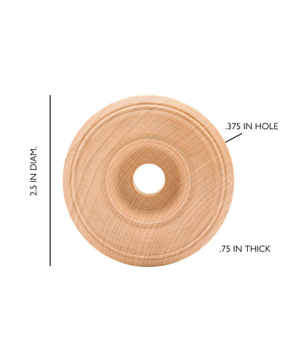 Wooden Toy Wheels with Tread 2.5 inch