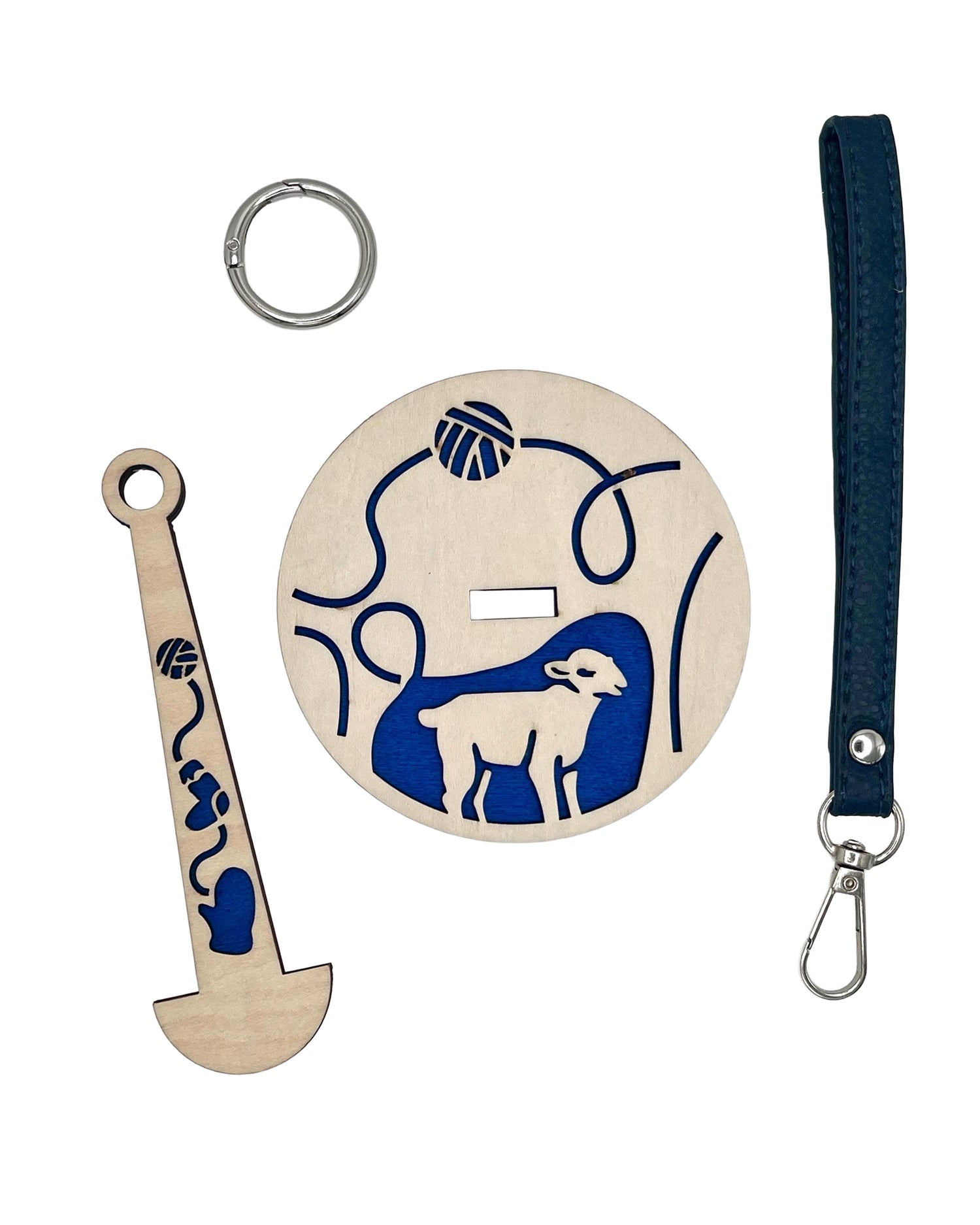 Wrist Yarn Holder - Blue Sheep Design