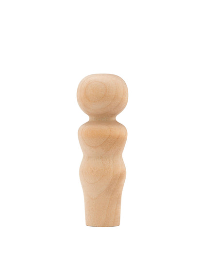 Wood Curvy Peg Doll
